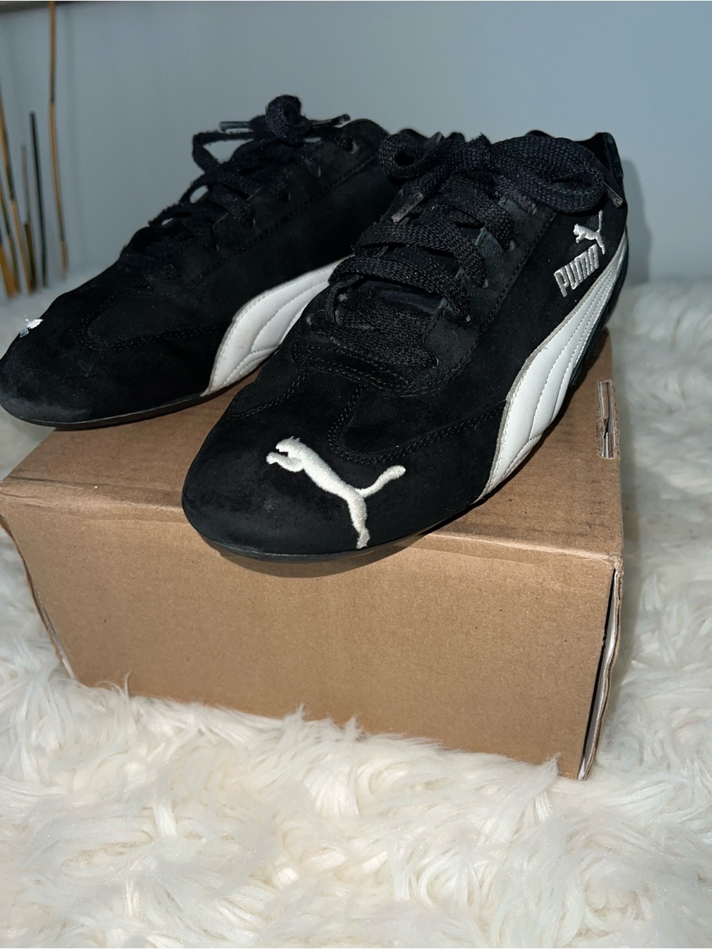 Puma Black Suede Sneakers – Men’s Size 10 (Approx.) – Classic Lace-Up Athletic - Picture 3 of 10